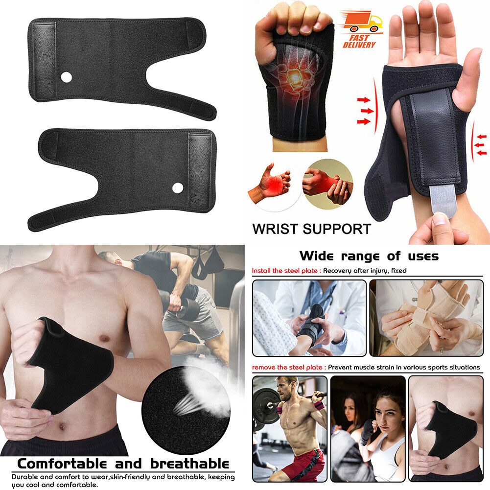US 1~2 Pairs Carpal Tunnel Sprain Arthriti Stabilizer Wrist Splint Brace Support