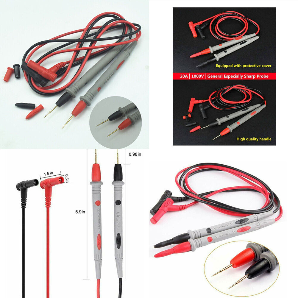 US 2-4 Pack Multimeter Test Leads Kit Test Probes 1000V 20A Silicone Alligator