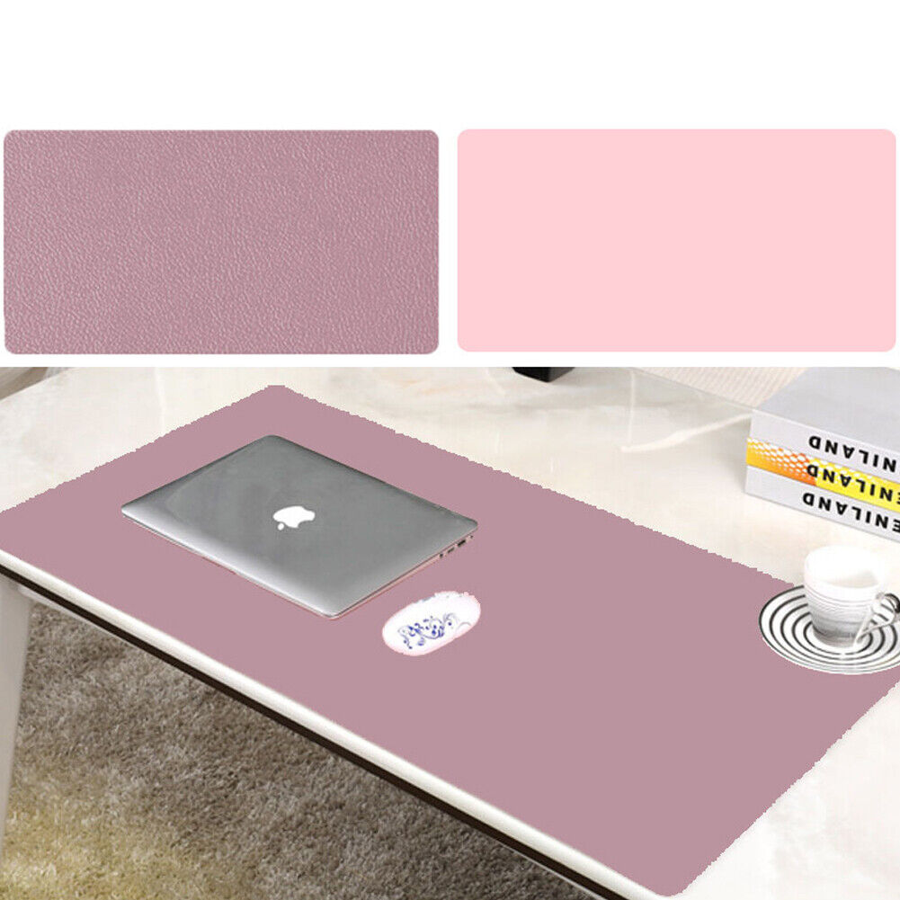 US PU Leather Dual Sided Desk Pad Non-Slip Mouse Pad Office Home Mat 23.6x11.8''