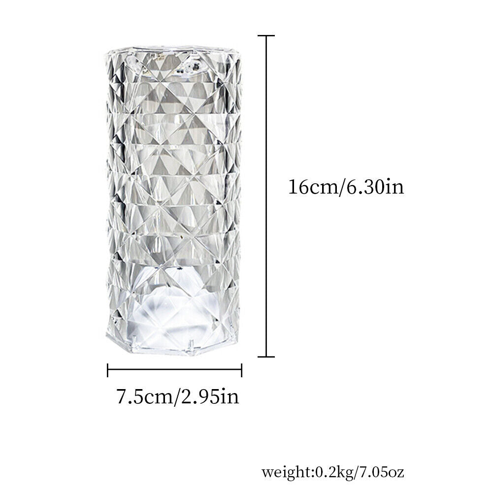 US 1-2 Pack LED Crystal Lamp Rose DiamondTouch Atmosphere Night Light for Bar