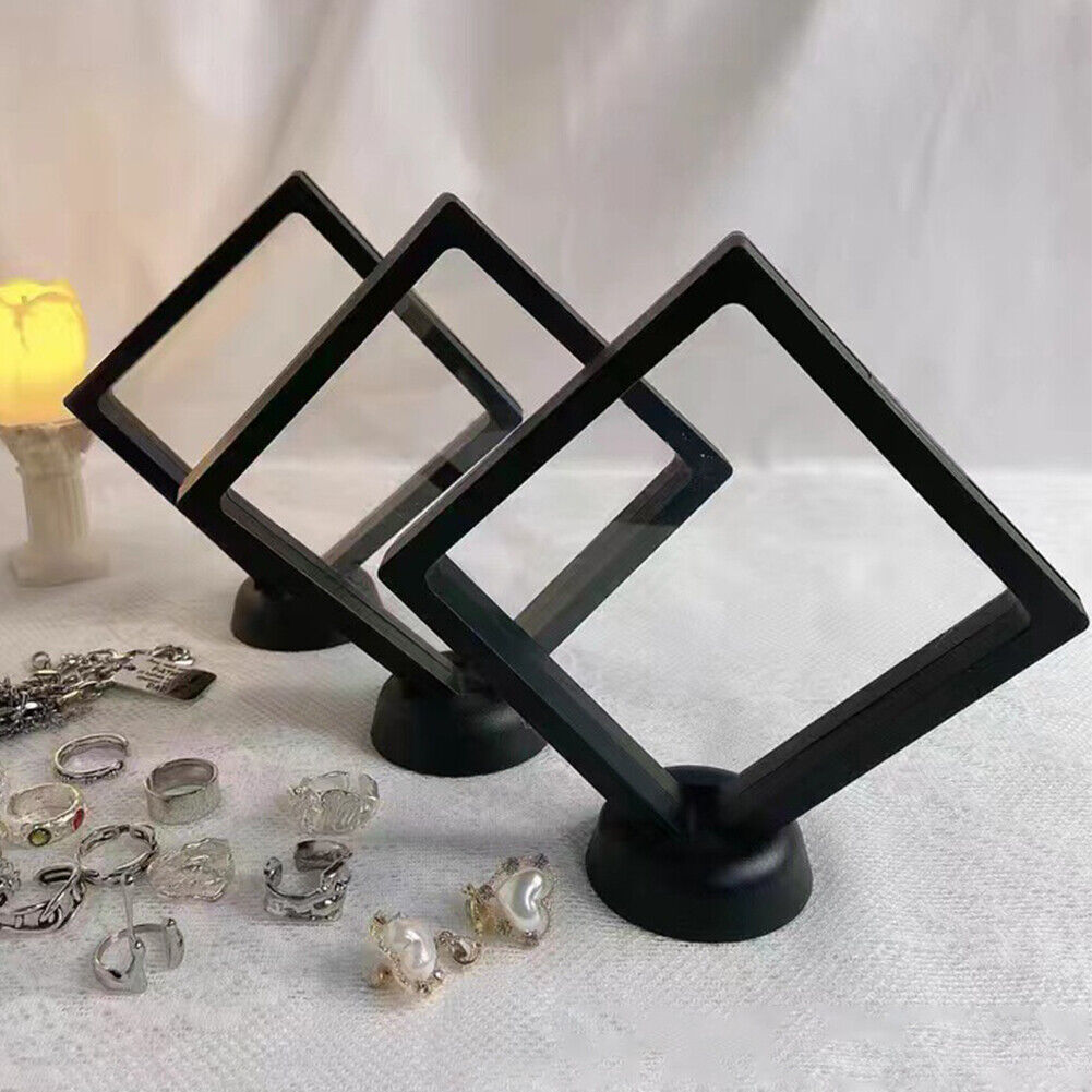 US 20-40 Pcs Coin Display Box 3D Floating Frame Display Holder Jewelry Challenge