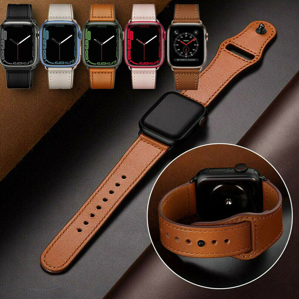 US Genuine Leather Band Strap for Apple Watch iWatch 2~5 38/40/41 42/44/45mm