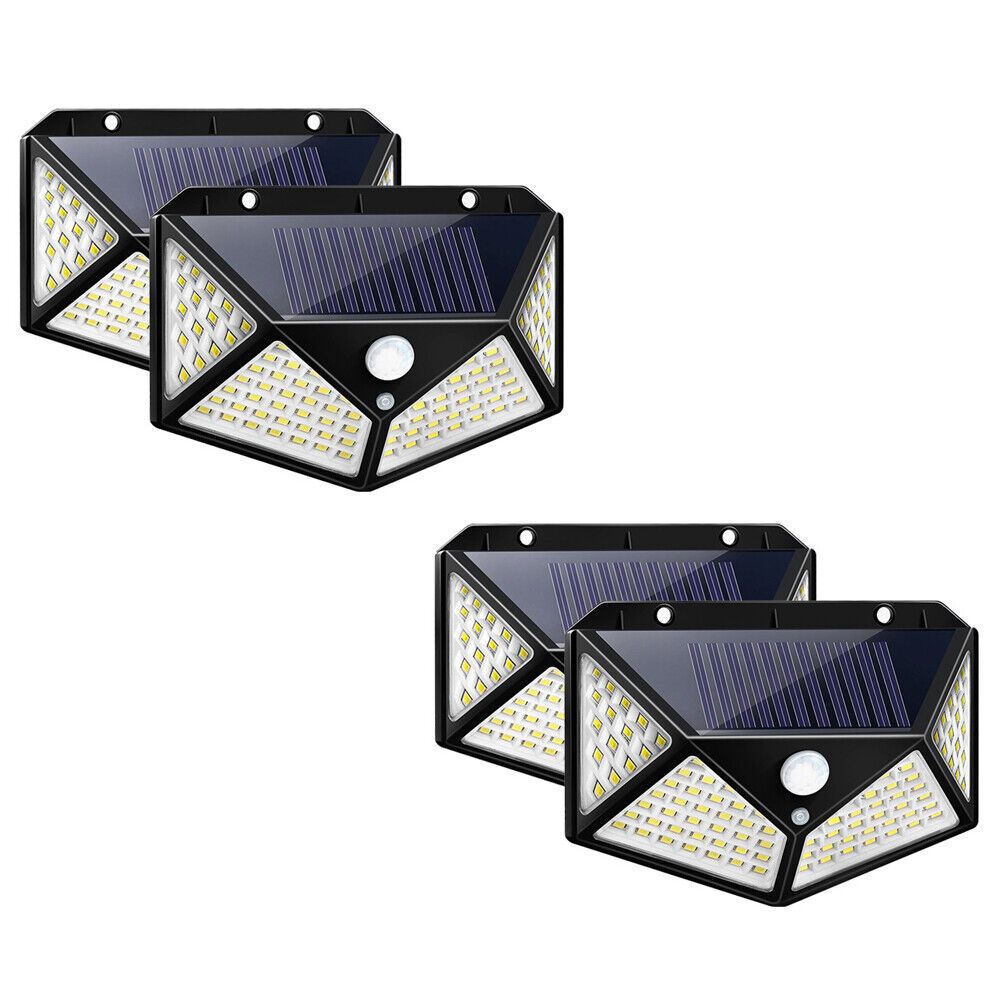 US 2-4 Pc Outdoor Solar Security Lights Motion Sensor Lights Wireless Waterproof