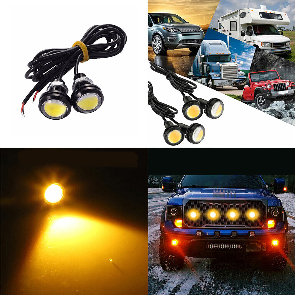US 4-8 Pc LED Amber Grille Lights Kit Universal For Ford Truck SUV SVT Raptor