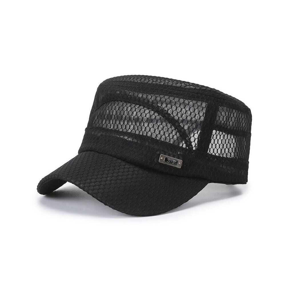 US 3-6 Pack Summer Men's Mesh Flat Cap Army Hat Cadet Castro Military Patrol Bas