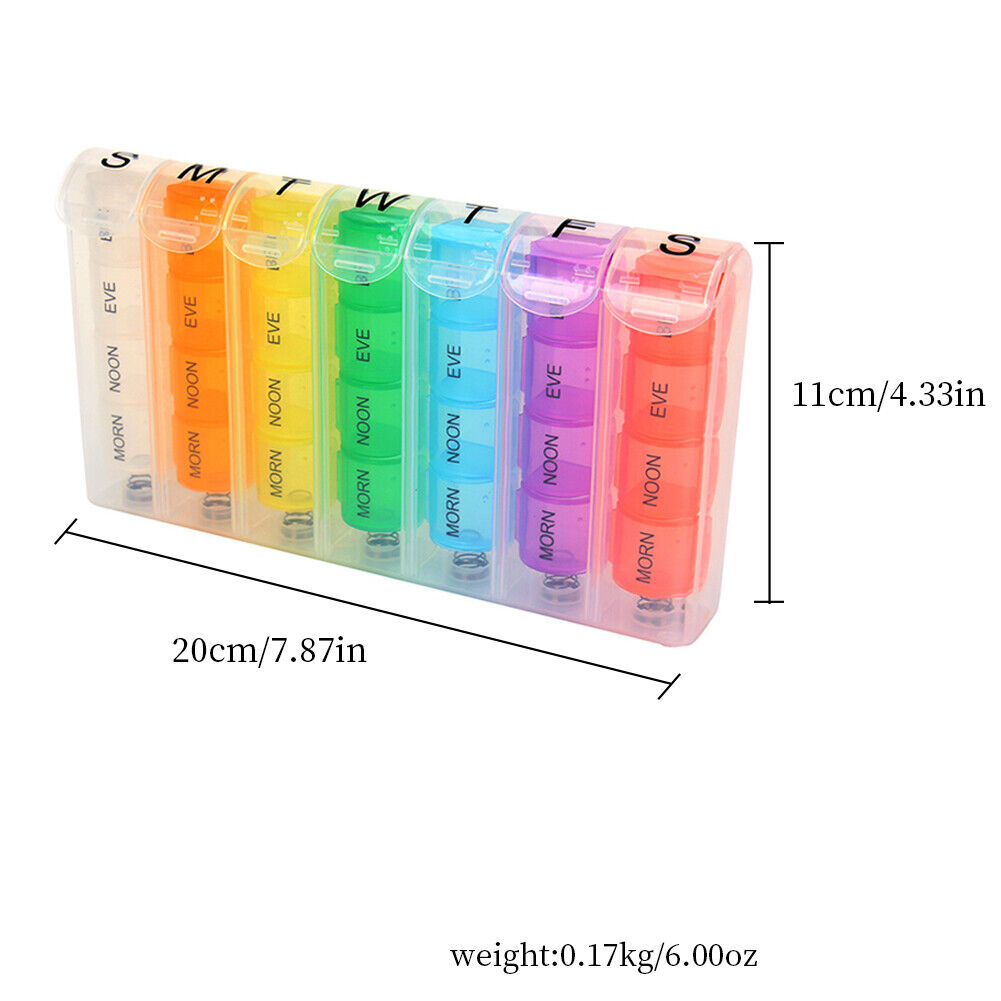 US 2-4 Pack Weekly Pill Organizer Planner 7 Day Container Medicine Pop Up