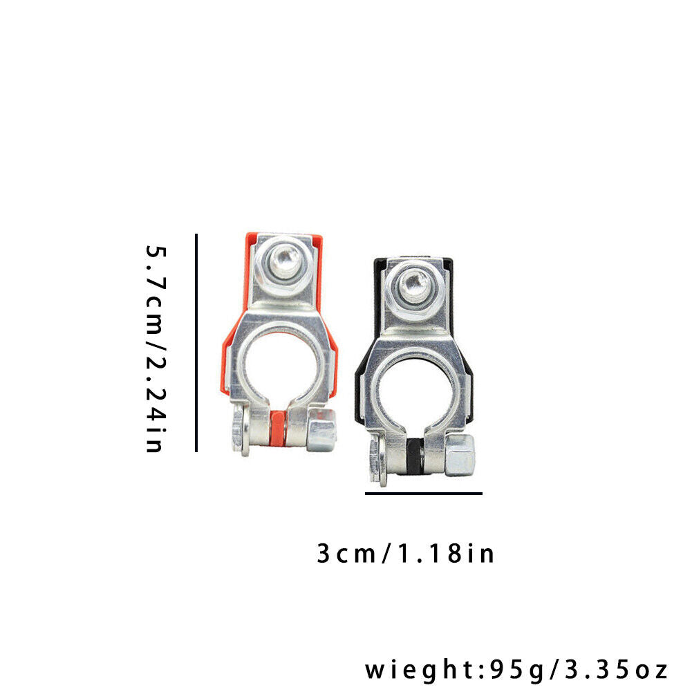 US 2-4 Pcs Universal Battery Terminal Connector Top Positive Negative Heavy Duty