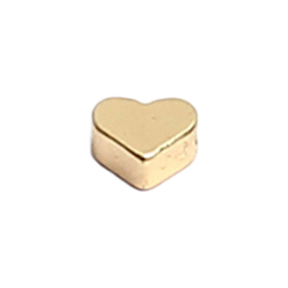 US 60-120 Pc 14K Gold Heart Spacer Beads Charm Brass Loose Bead Jewelry Making