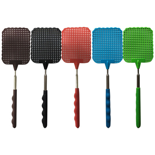 US 5-10 Pc Fly Swatters Extendable Durable Plastic Stainless Handle Bug Mosquito