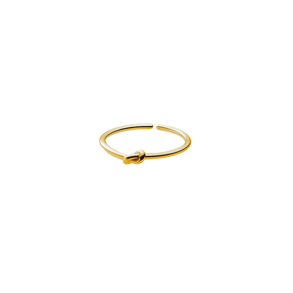 US 14K Gold Or S925 Silver Plated Double Line Adjustable Ring Color-Proof Ring