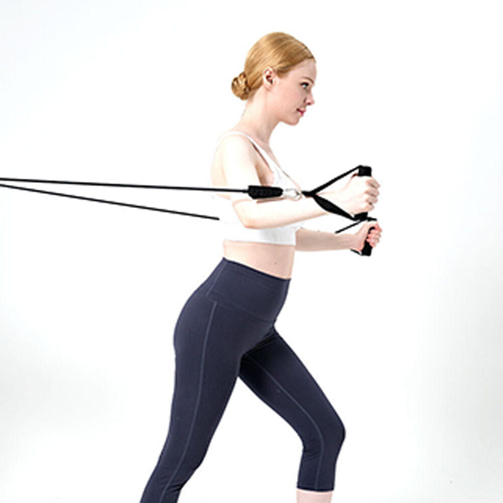 US 1-2 Sets of 11 Pcs Resistance Band Physical Therapy Workout Yoga Abs Exercise