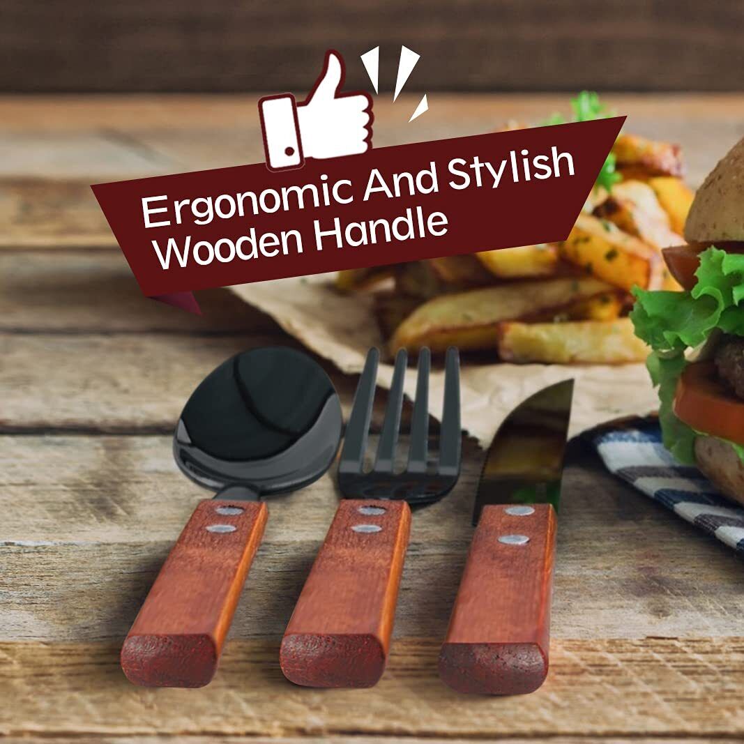 Reusable Camping Travel Utensils with Carrying Pouch， Flatware Set of Stainless