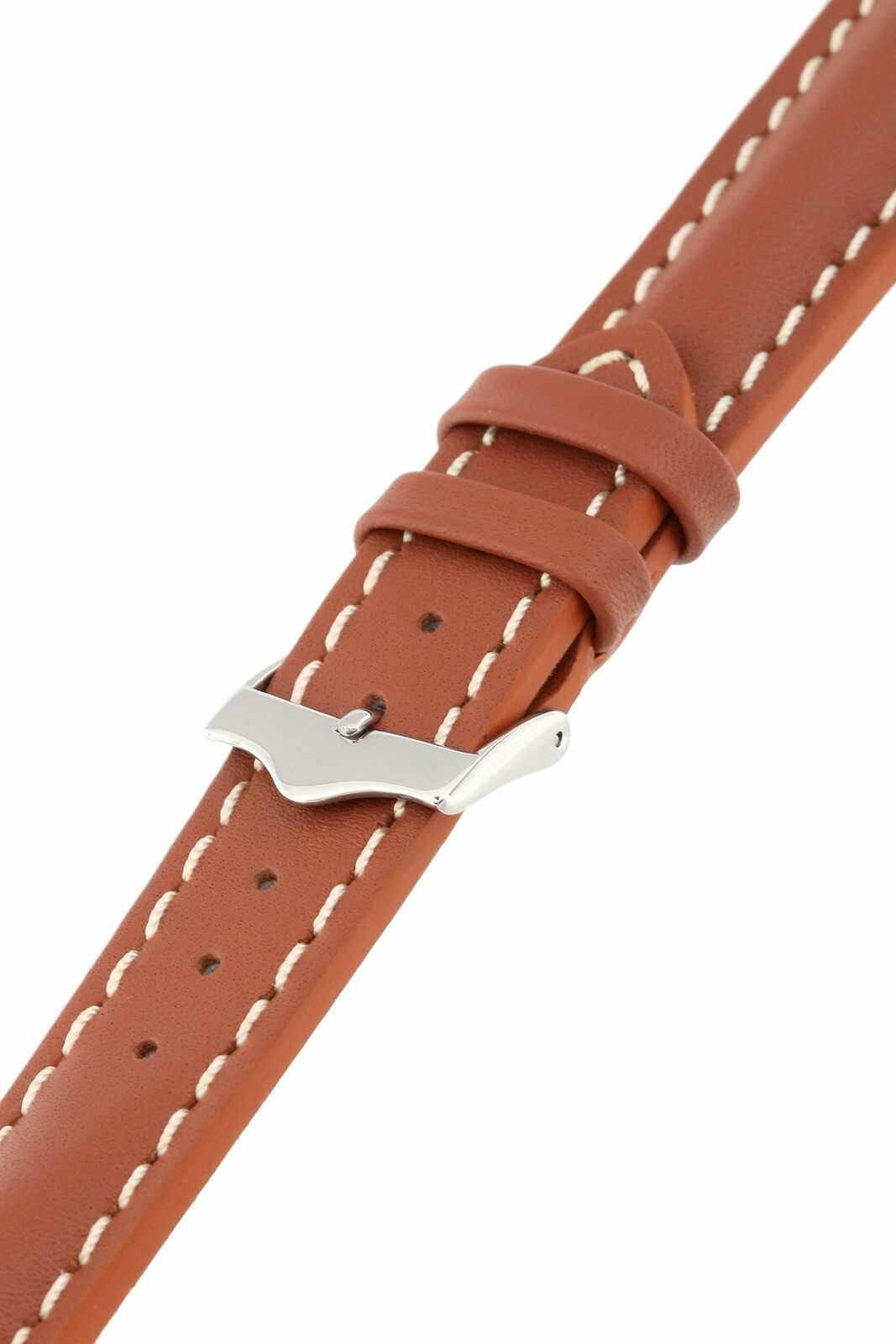 Signature 20 mm watch band Replacement watch strap Genuine Leather Silver buckle