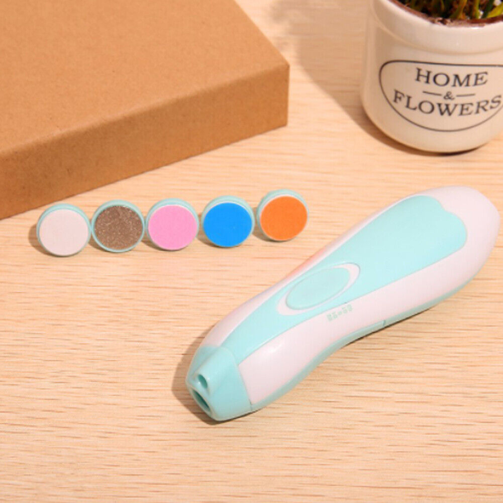 US 1-2 Pack Electric Baby Nail Trimmer Safe File Clipper Manicure Toe Care Set