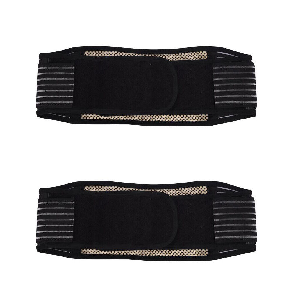 US 1-2 Pack Back Brace Support Tourmaline Self-Heating Lumbar Therapy Waist Belt