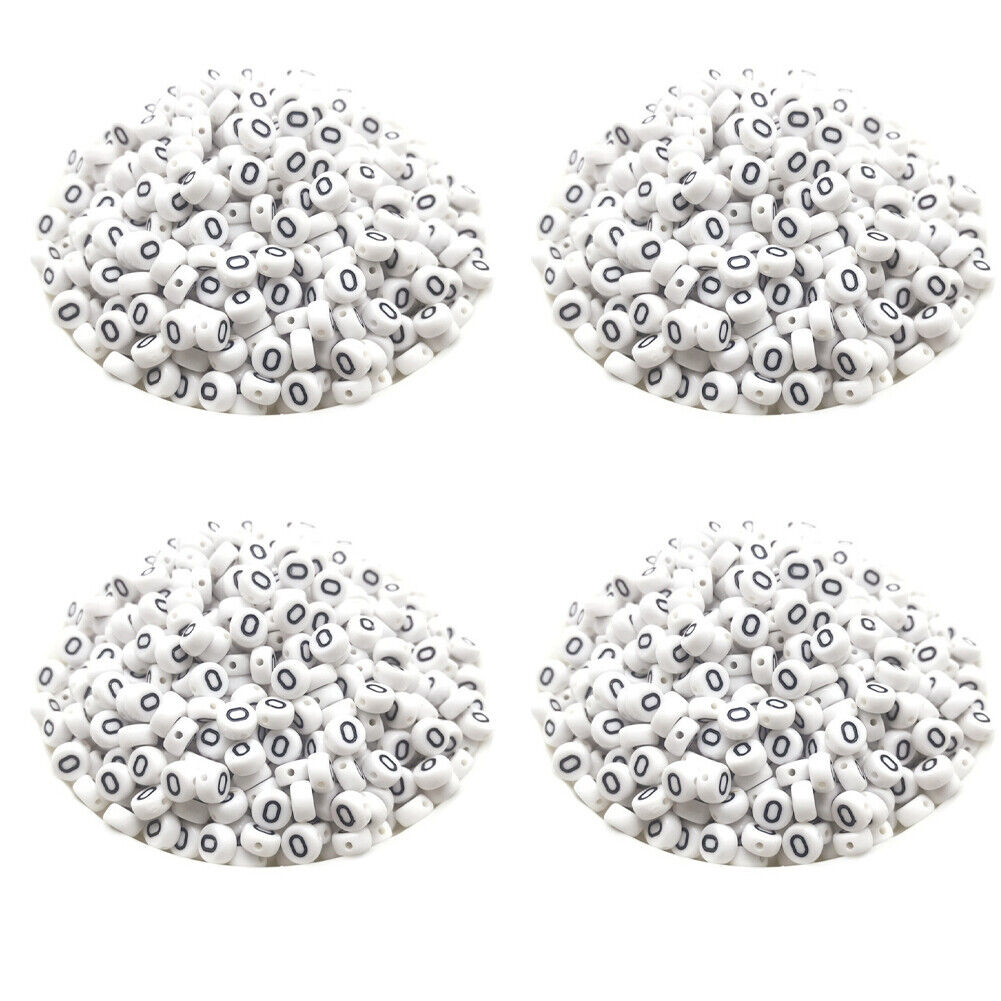 US 400-800 Round 7mm Acrylic Alphabet Beads Flat Round Letter DIY Jewelry Making