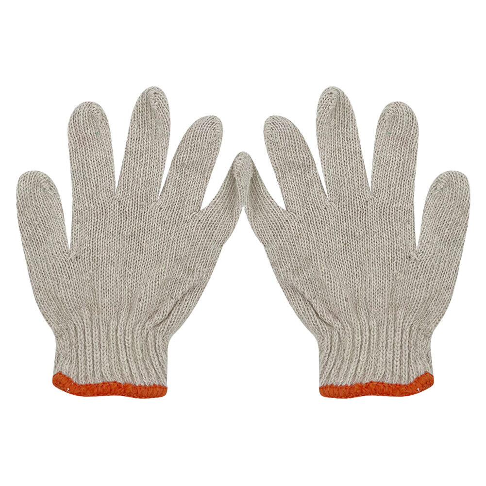 US 24-48 Pairs NATURAL WHITE STRING KNIT POLY COTTON WORK GLOVES Ultralight