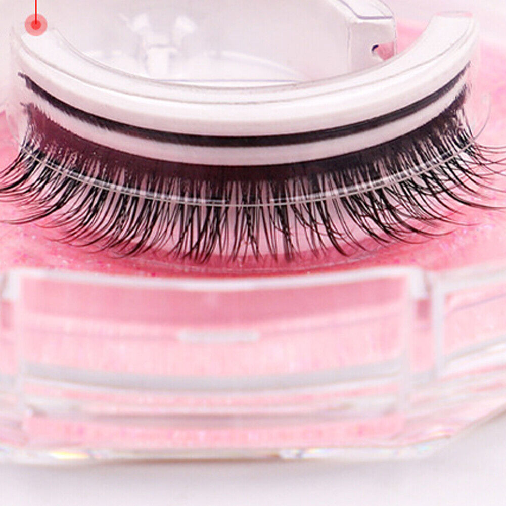 US 2-4 Pc Reusable 100% Real Mink 3D False Eyelashes Self Adhesive Nature Long