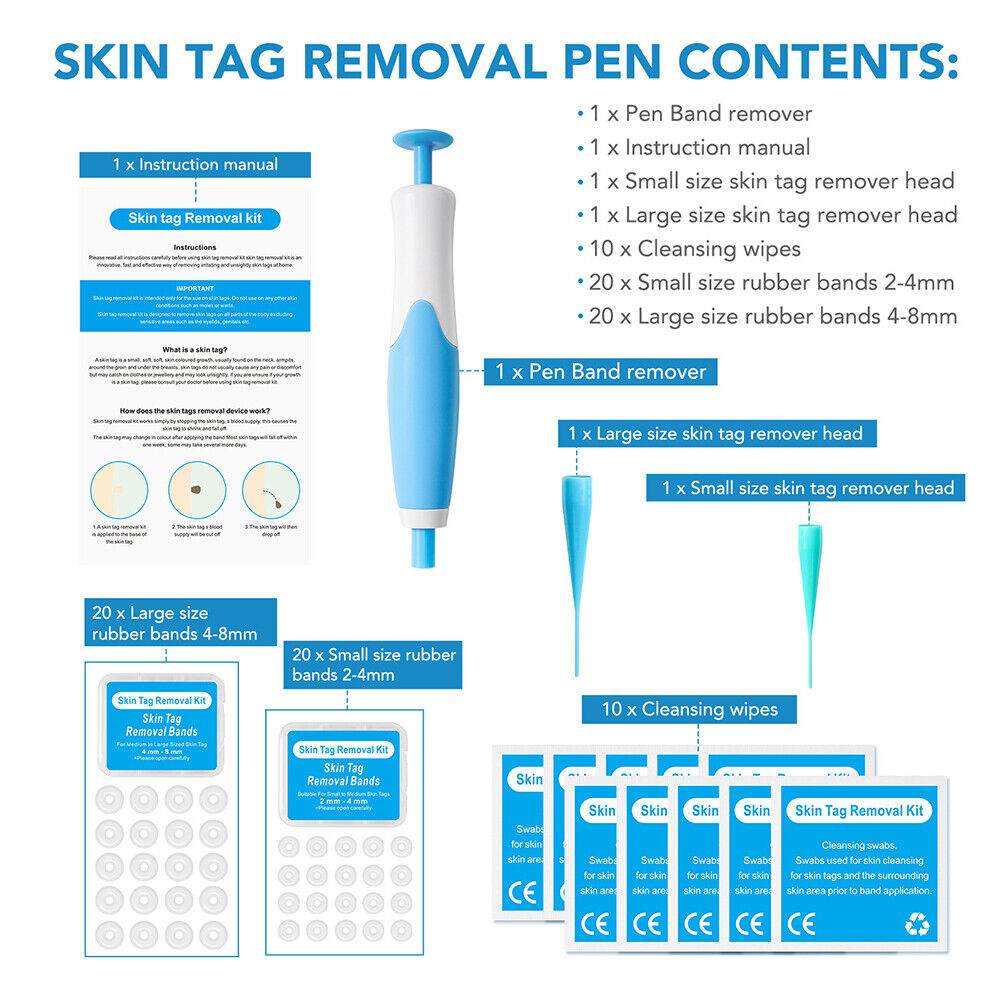 US 1-2 Pcs Auto Micro Skin Tag Remover Device Kit Safe Painless Removal Set Tool