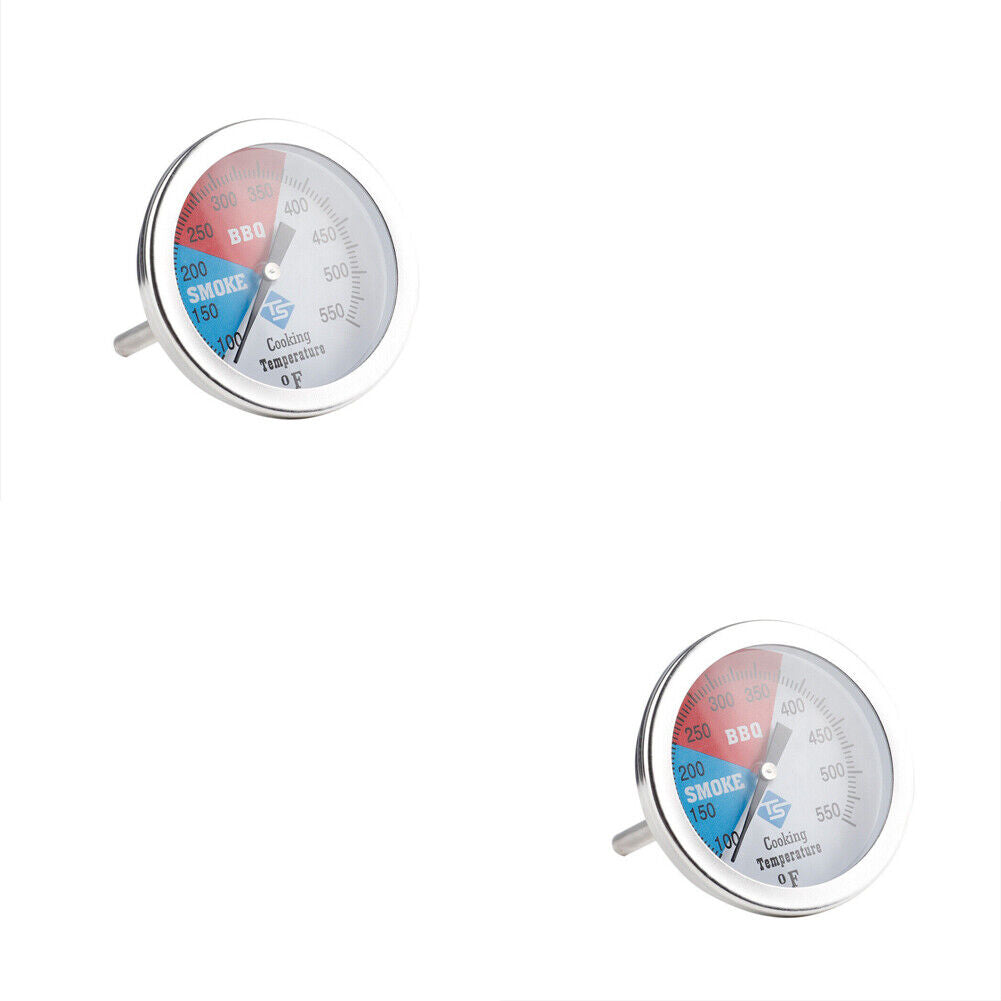 US 1-2 Pcs 2" Thermometer Grill Temperature Gauge Accurate BBQ Grill Smoker Pit