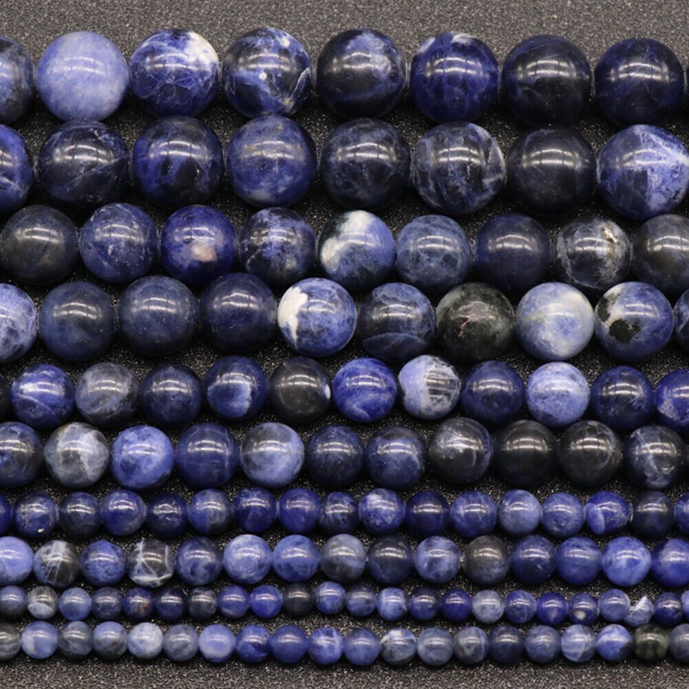 US 6/8/10mm 5A Grade Natural Round Stone Beads Loose Gemstone Smooth DIY Jewelry