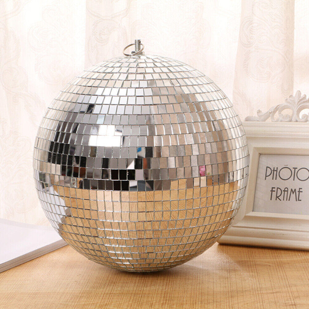 US 12" Mirror Glass Disco Ball Large Home Party Club DJ Dance Stage Lighting