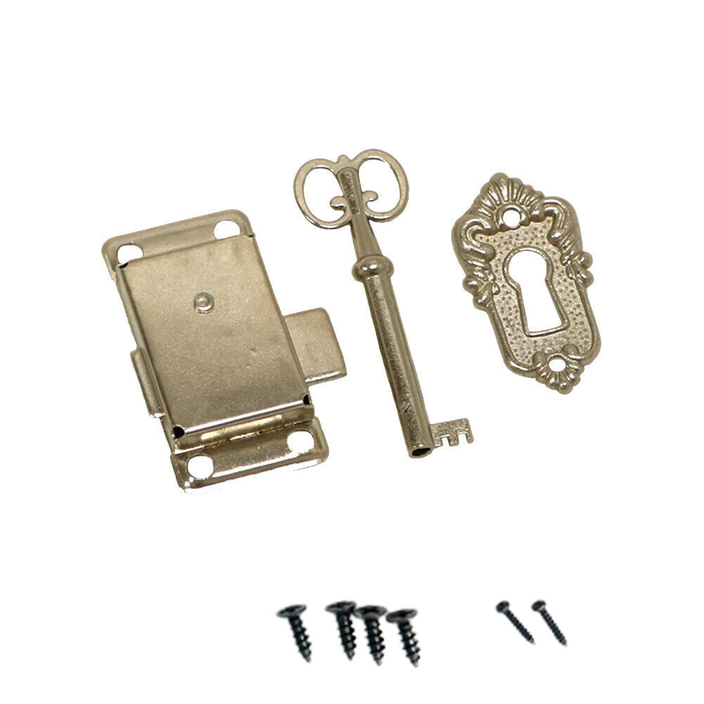 US Furniture Cabinet Door Lock Set with Key Antique Drawer Wardrobe Lock Dec