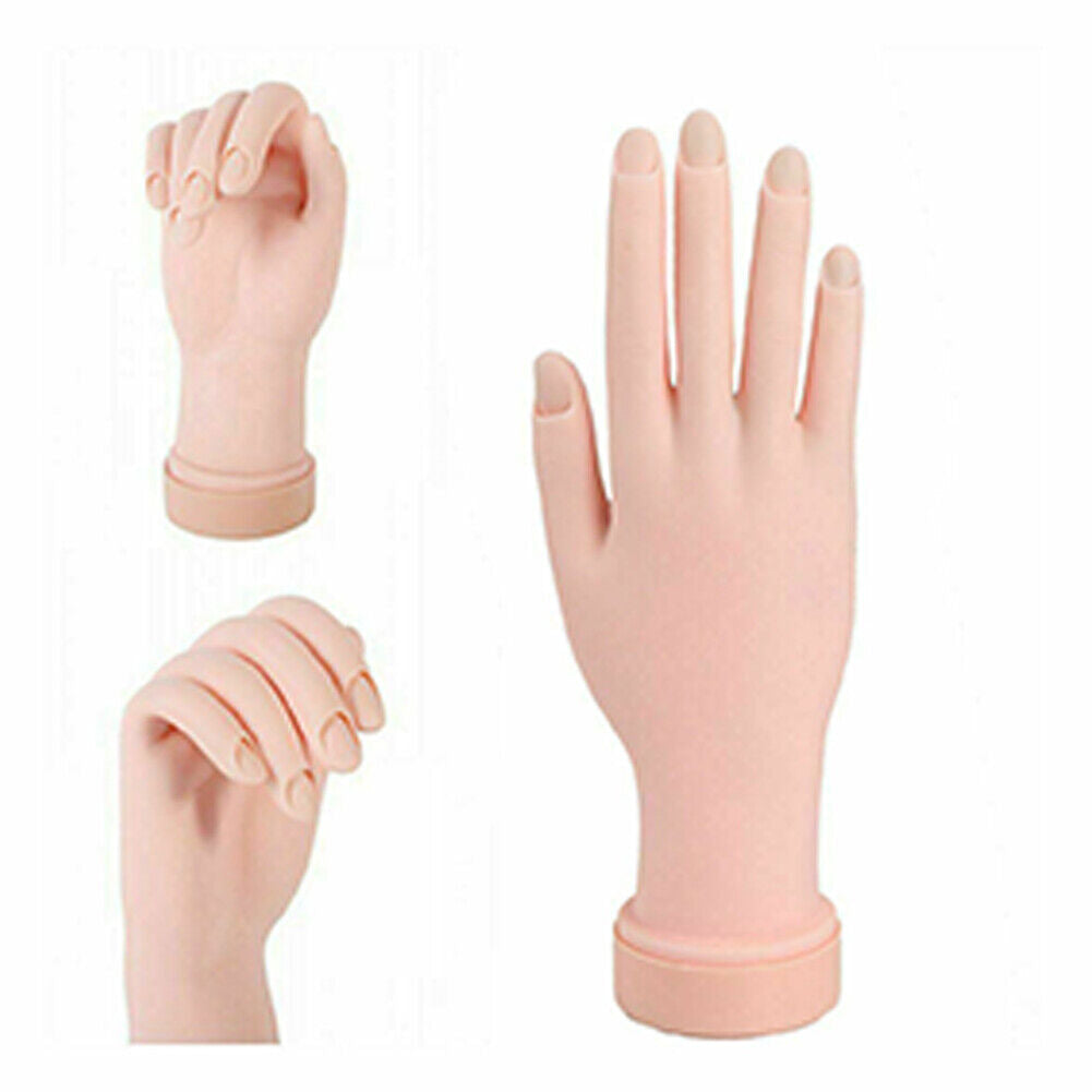 US 1-2 Pcs Flexible Movable Fake Hand Nails Practice Manicure Practice Mannequin