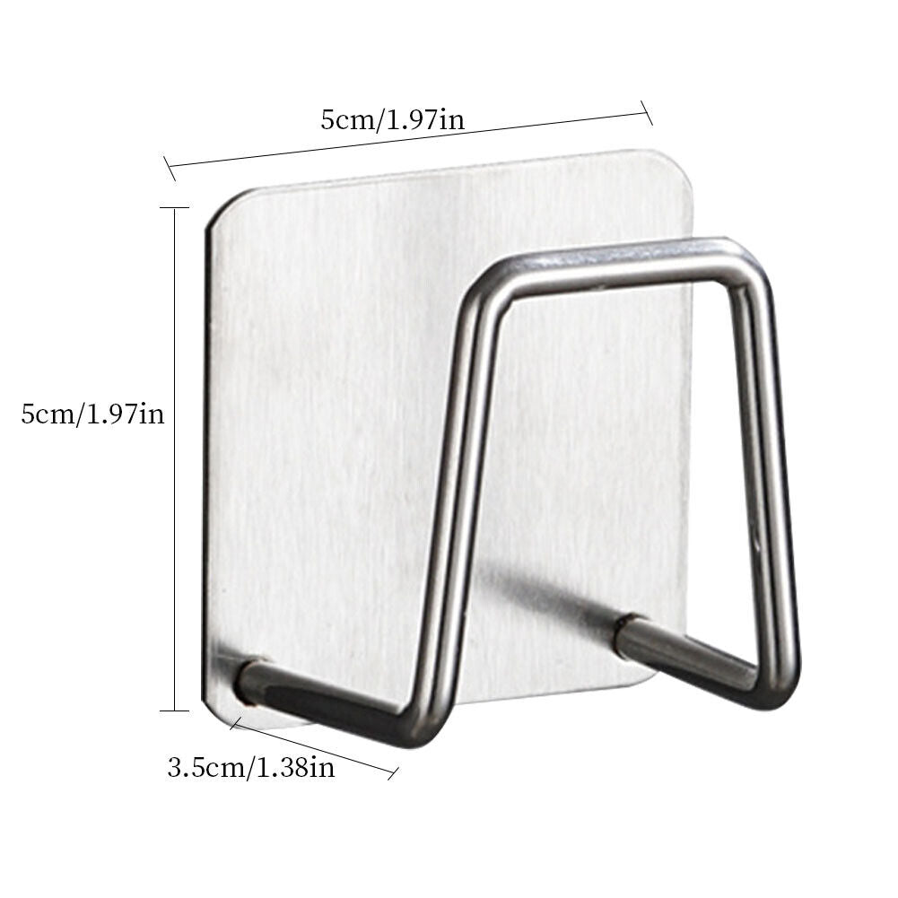 US 5-10 Pack Adhesive Sponge Holder Kitchen Sink Caddy Stainless Steel Hook Tool