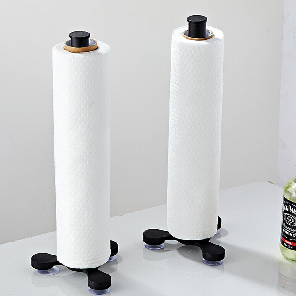 US 1-2 Pc Paper Towel Holder Free Standing Towel Roll Dispenser Kitchen Bathroom