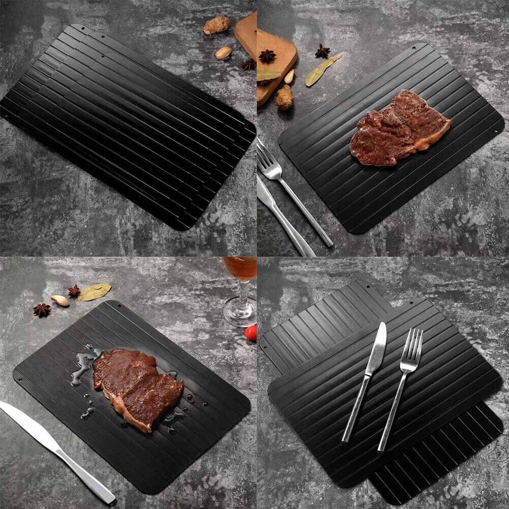 US 1-2 Pc Fast Defrosting Tray Rapid Thawing Board Safe Defrost Meat Frozen Food