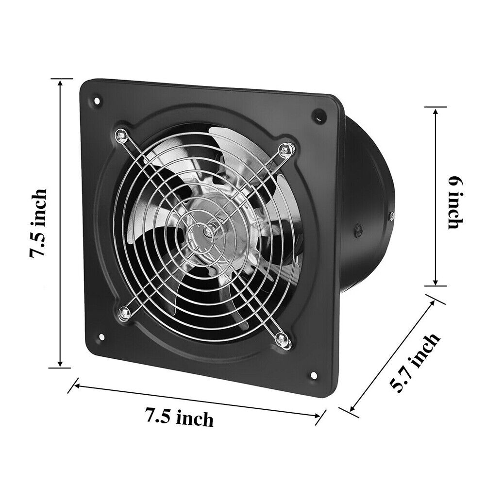 US 4~8'' Exhaust Fan Ventilation Extractor Fan Wall-Mounted Blower Anti-backflow