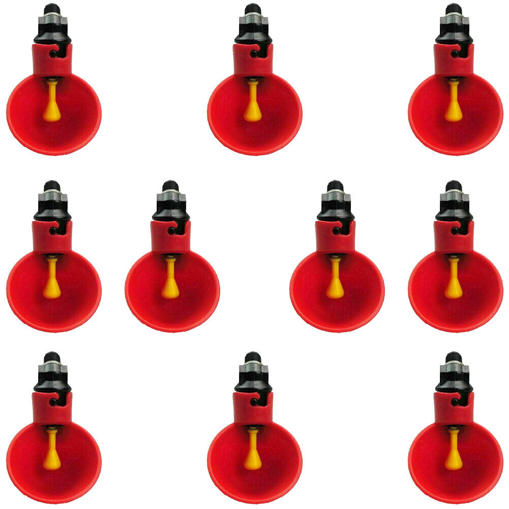 US 10-20 Pcs Poultry Drinker Water Automatic Plastic Bird Drinker Cups Dispenser