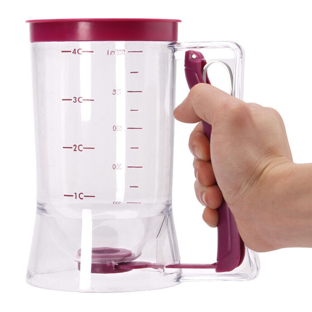 US 1-2Pc Pancake Batter Dispenser Cupcake Measuring Baking Kitchen Mix Tool900ml