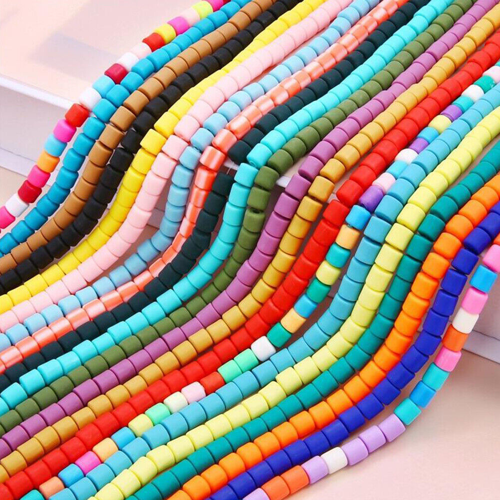US 10-20Strand 610Pc Vinyl Spacer Cylinder Polymer Clay Bead Handmade DIY Making