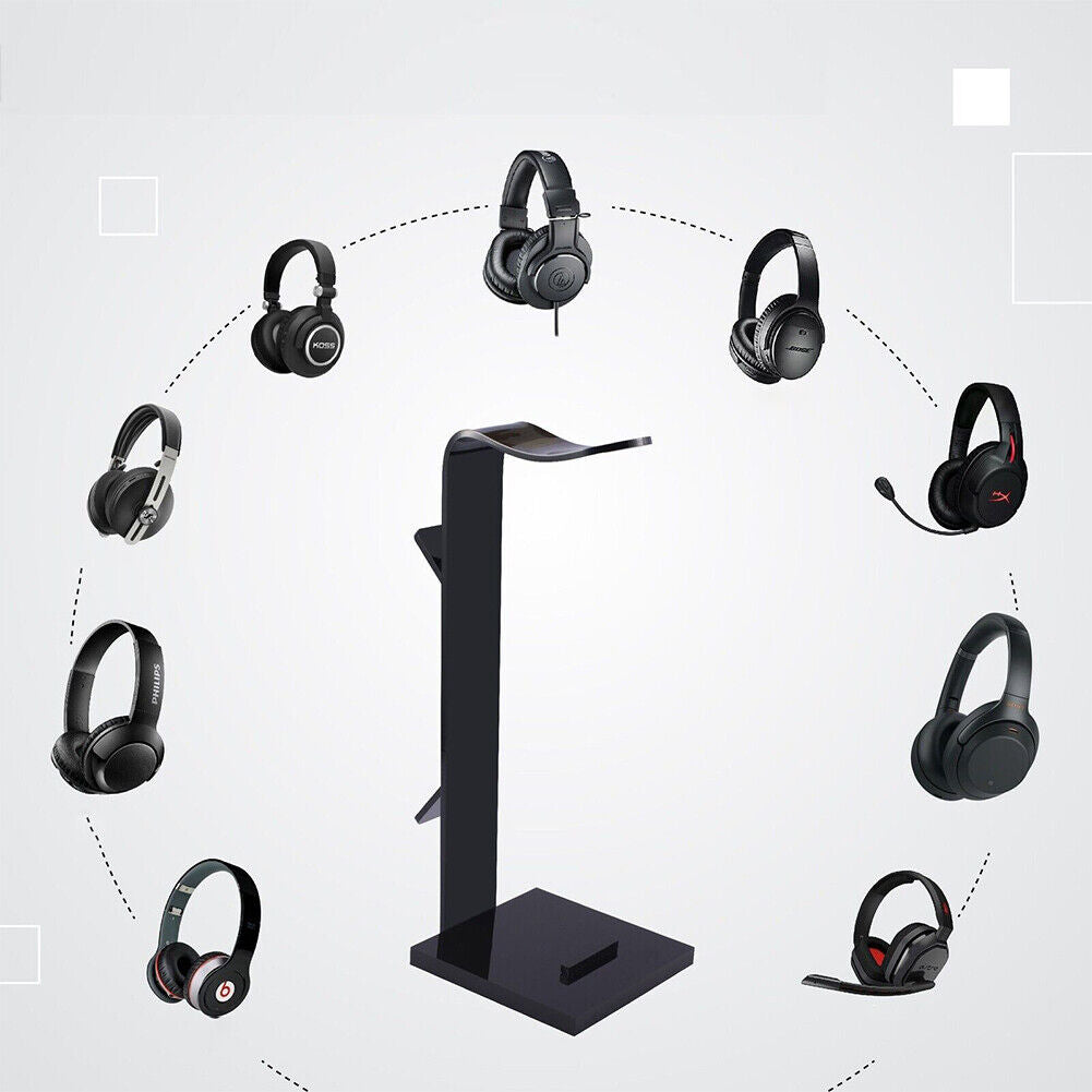 US 1-2 Pack Headset Headphone Stand Acrylic Universal Earphone Holder Orgainizer