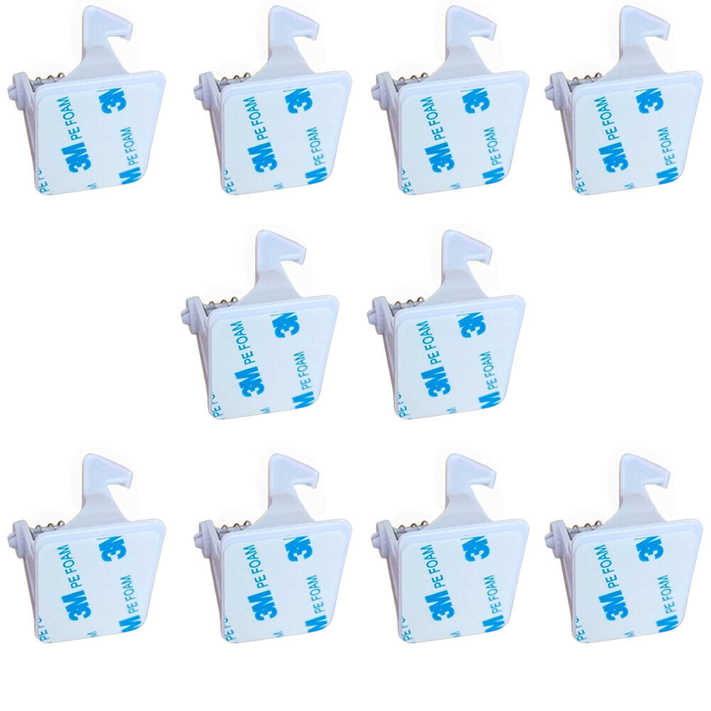 US 10-20 Pcs Set Baby Safety Cabinet Locks NO Drilling Adhesive Latches Drawer