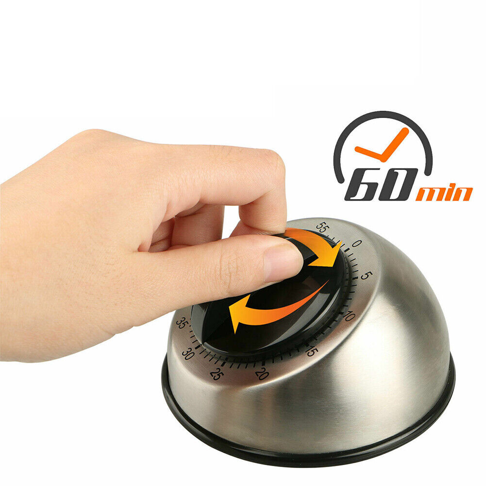 US 1-2 Pc Long Ring Bell Alarm Loud 60-Minute Kitchen Cooking Wind Up Timer