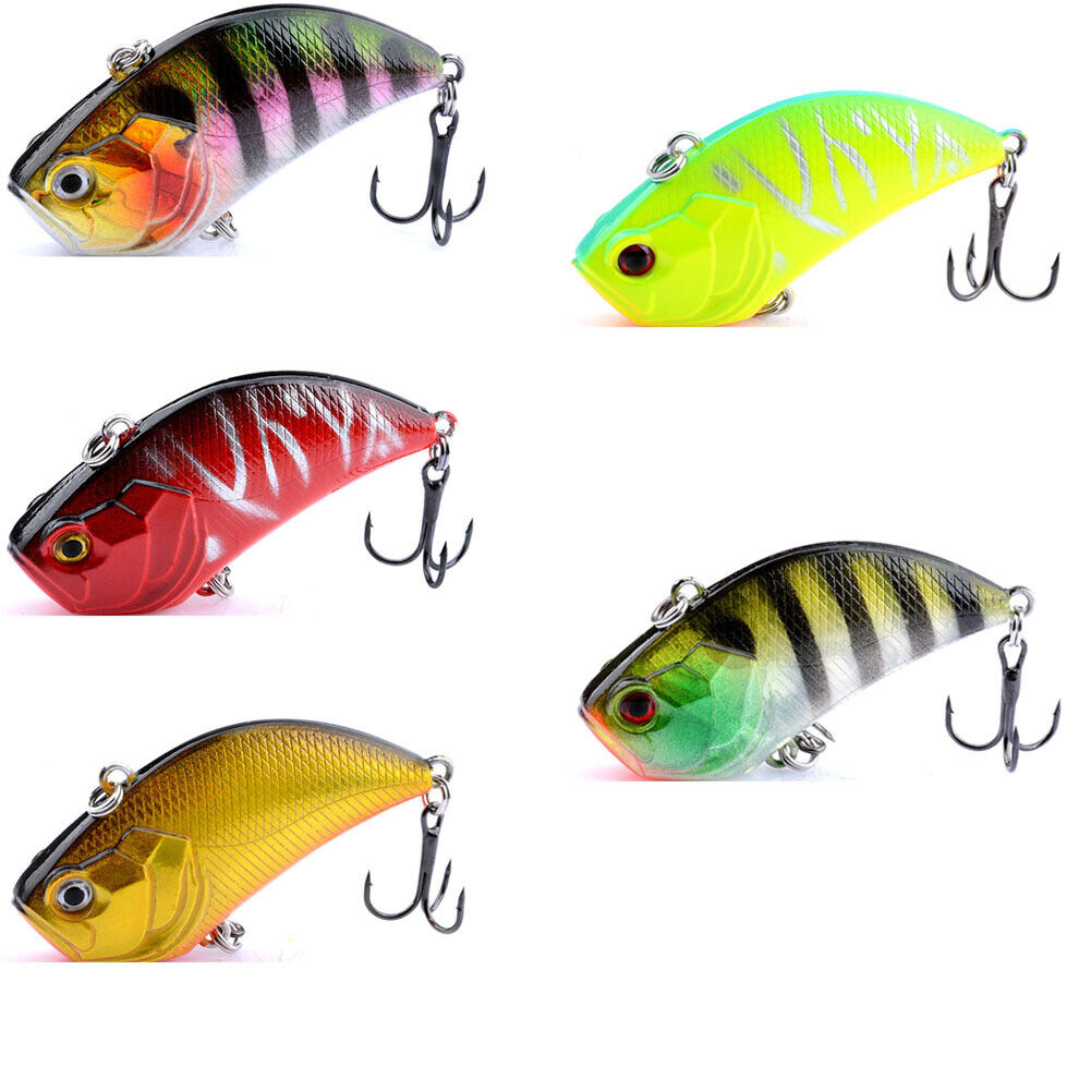 US 5-10 Pc Vibration Crank Bait Fishing Lures 3/4 oz Lipless Crankbait Portable