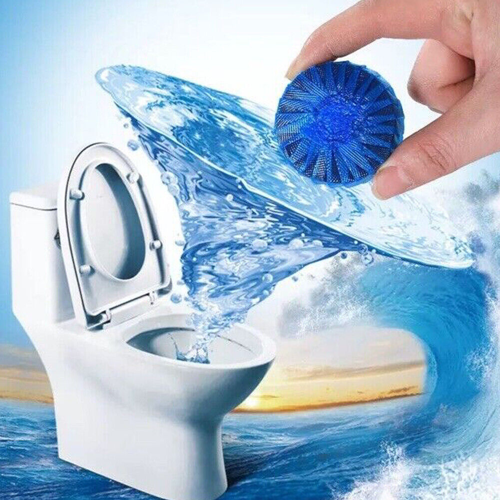 US 40-80 Pcs Automatic Bleach Toilet Bowl Cleaner Stain Remover Blue Tab Tablet