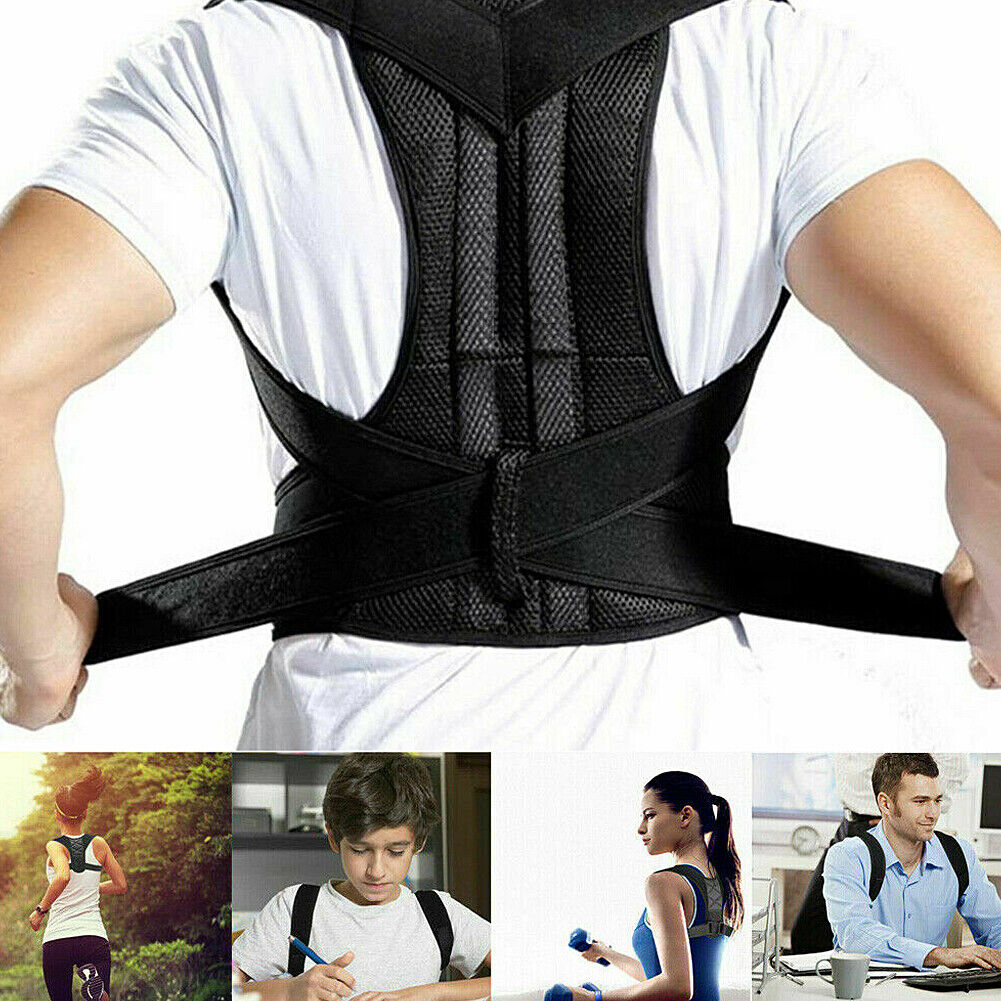 US Men Adjustable Shoulder Brace Posture Corrector Belt Posture Low Back Support