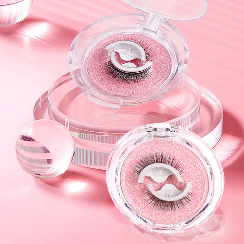 US 2-4 Pc Reusable 100% Real Mink 3D False Eyelashes Self Adhesive Nature Long