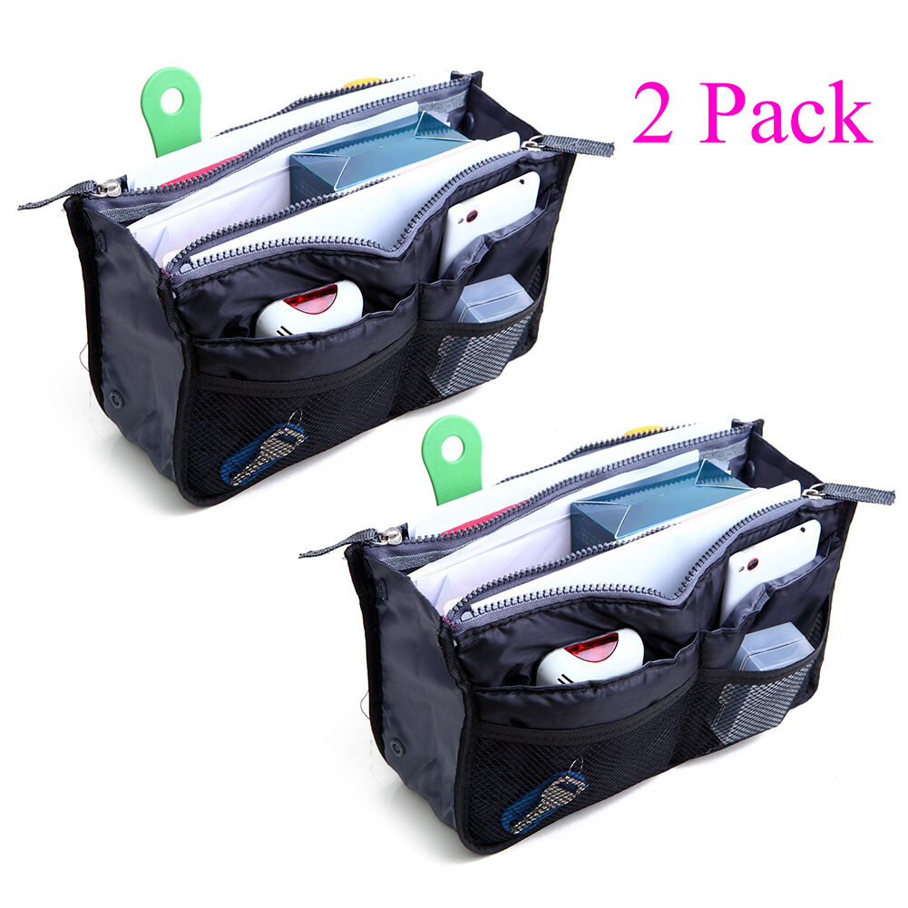 2 Pack Travel Insert Handbag Purse Large Liner Organizer Tidy Bags