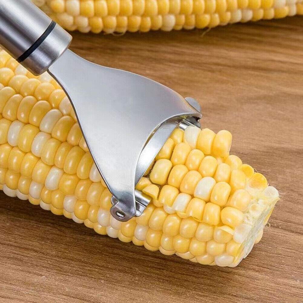 US 2-4 Pack Stainless Steel Corn Cob Peeler Remover Kernel Cutter Thresher Tool