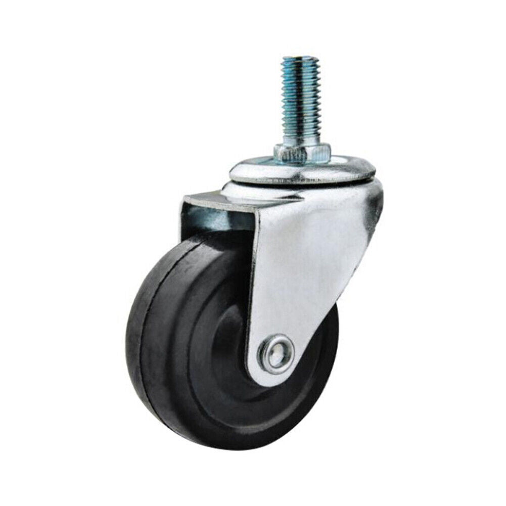 US 8-16 Pc 3 Inch Rubber Casters Heavy Duty Safety Brake Wheel For Shelving Rack