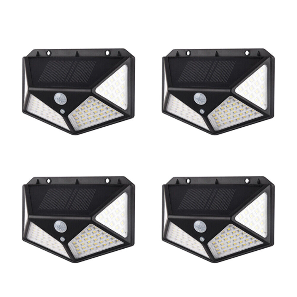 US 2-8 Pack 100LED Solar Power PIR Motion Sensor Wall Light 270º Outdoor Garden