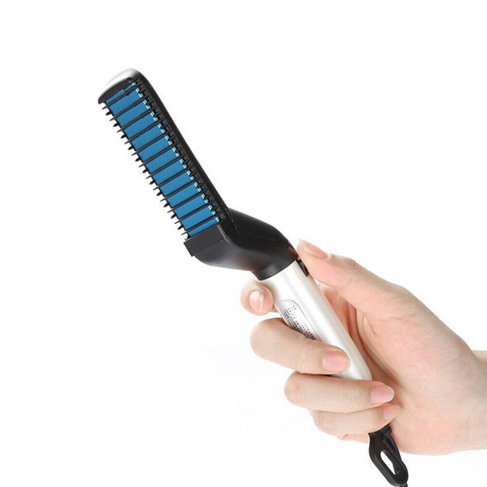 US 1-2 Pack Hair Beard Straightener Men Comb Electric Hot Multifunctional Brush