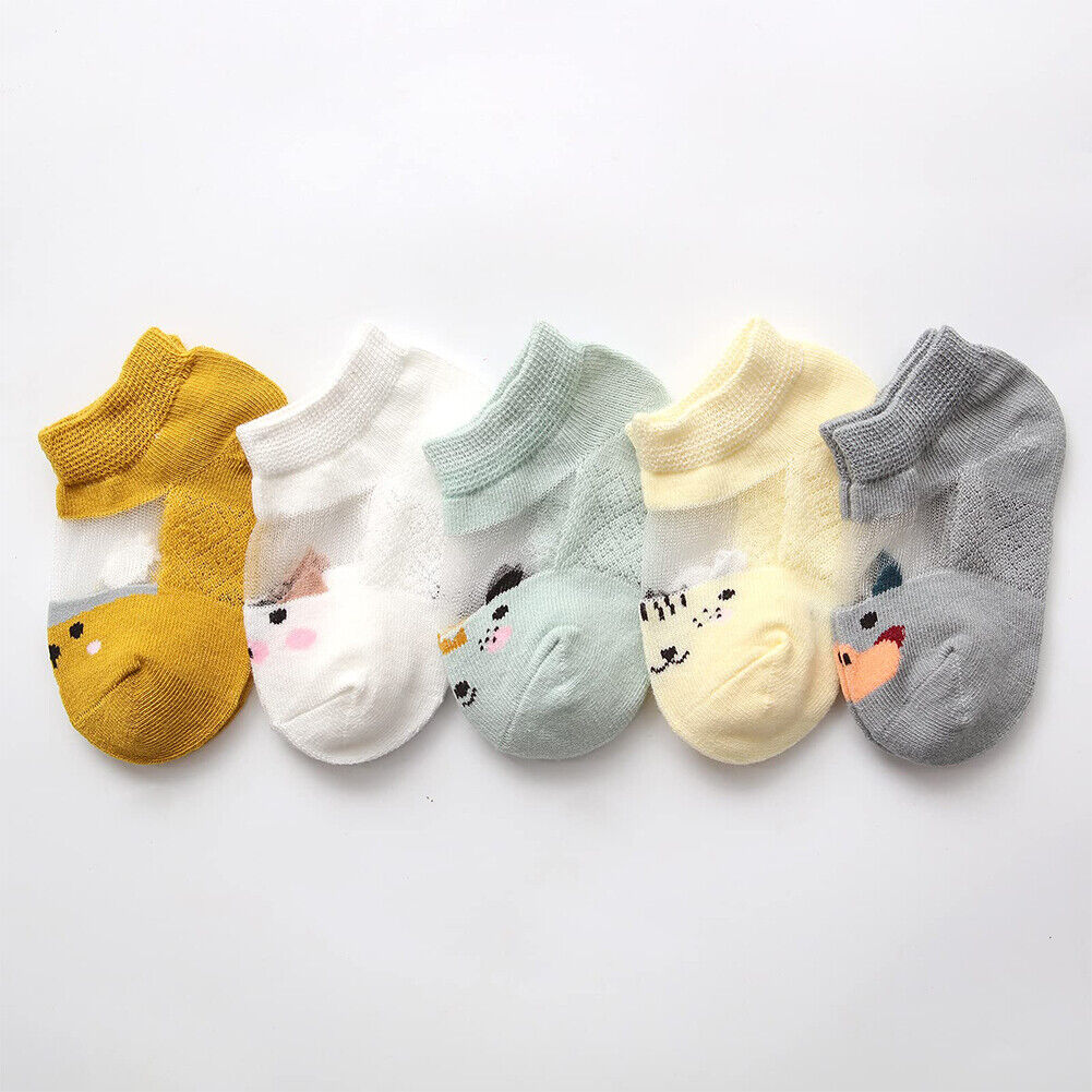 US 10 Pairs Baby Infant Toddler Kid Soft Mesh Sheer Light Anti-Odor Summer Socks