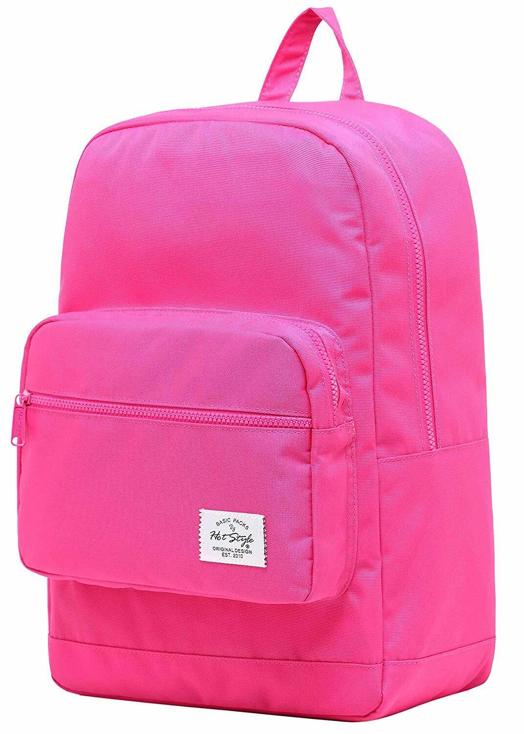 ALVIMAX Plain School Backpack Book Bag | 16.5"x12"x6" | Holds 15.6-inch Laptop
