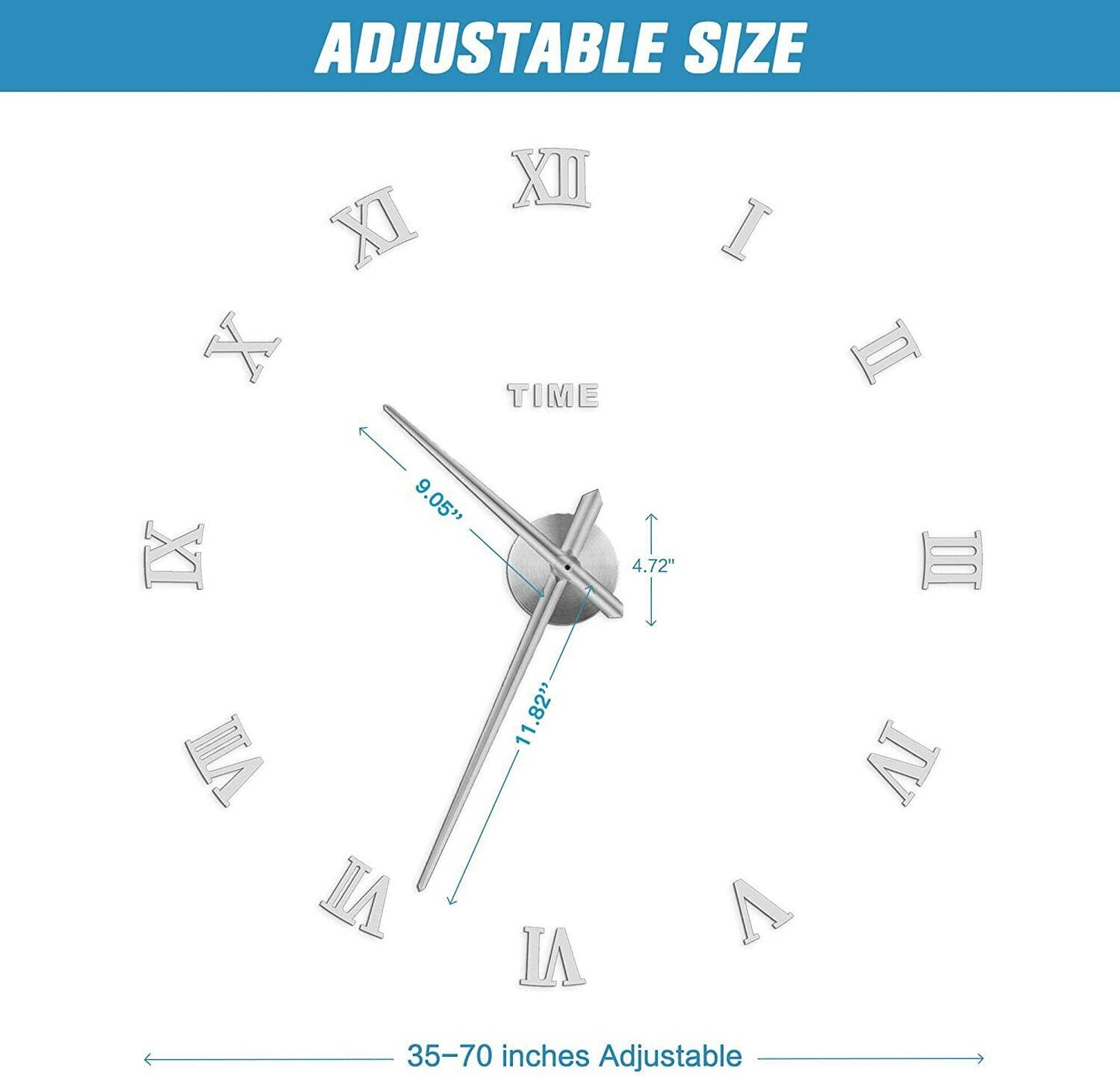 DIY Wall Clock  Large Watch Silent Home/Office/School Number Clock Decorations